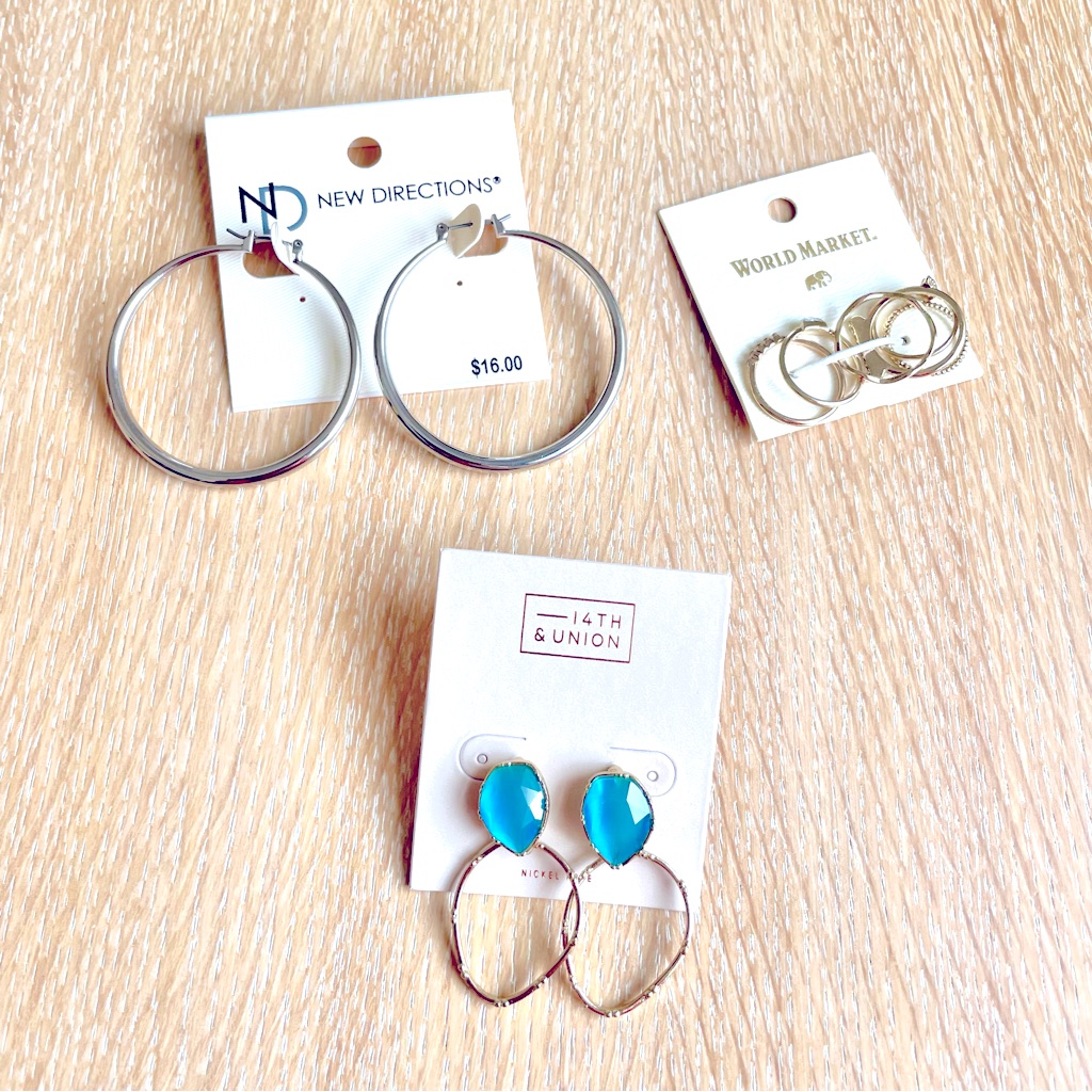 Hoop Earrings Blue Earrings And Ring Set Lot 15$